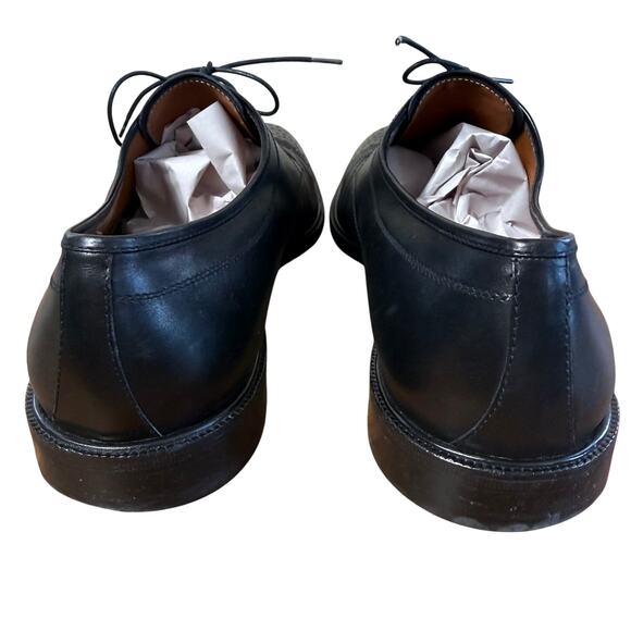 Salvador Ferragamo Mens Shoe 9 1/2 D Studio Italy Open Lacing Black Bruges - Picture 4 of 12